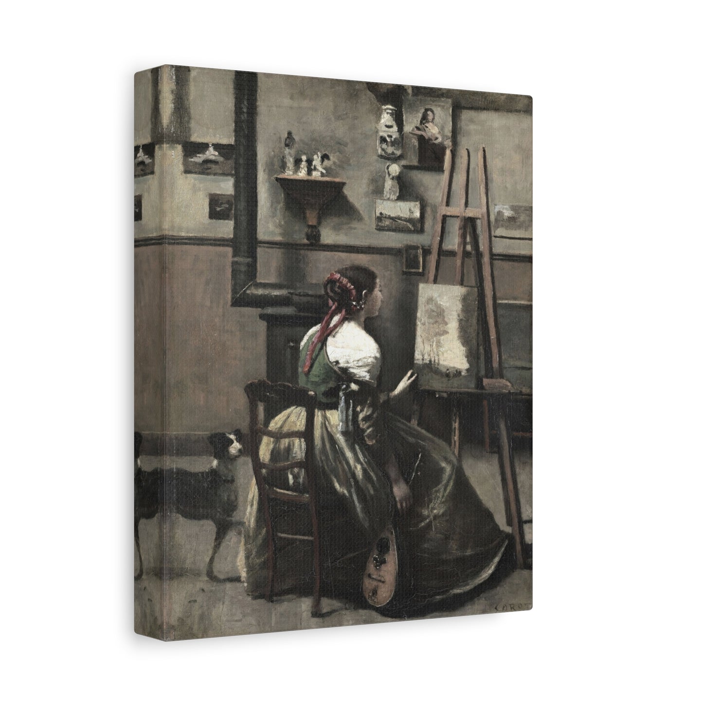 Vintage Artist in Studio Matte Canvas Wall Art