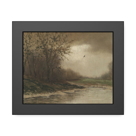 Framed Landscape Poster - Moody Riverbank Art Print