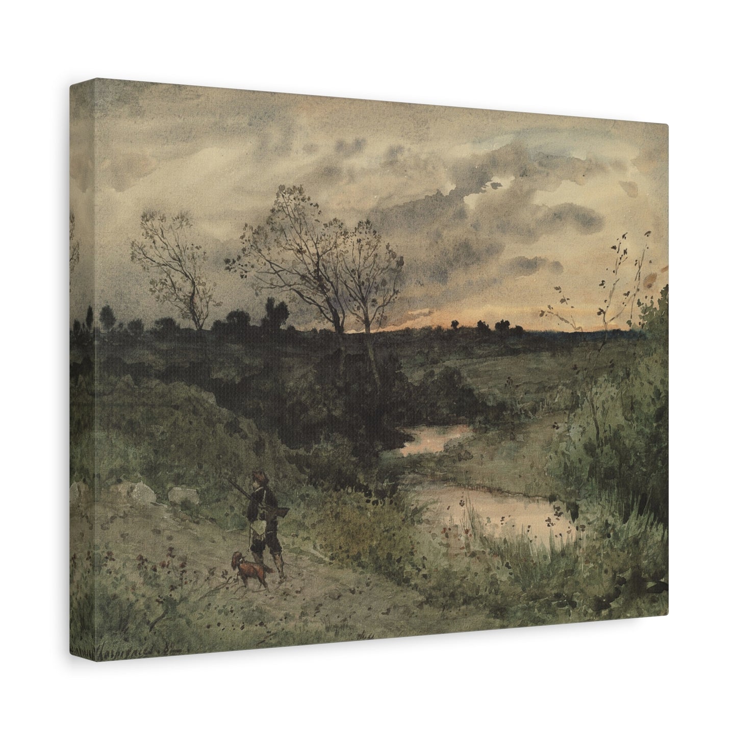 Canvas Wall Art - Tranquil Countryside Sunset Matte Canvas (Stretched)