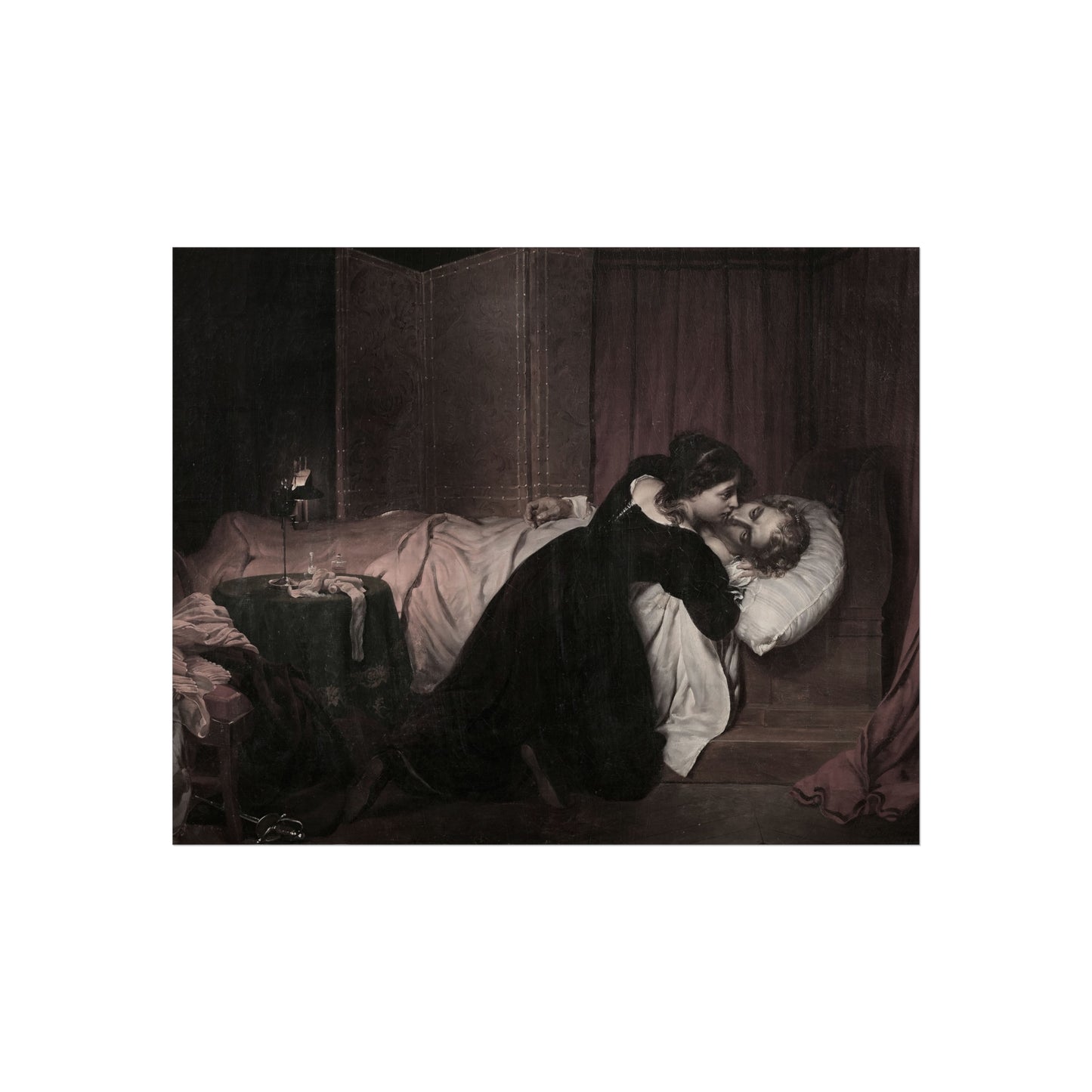 Fine Art Poster — Romantic Victorian Mourning Scene Print