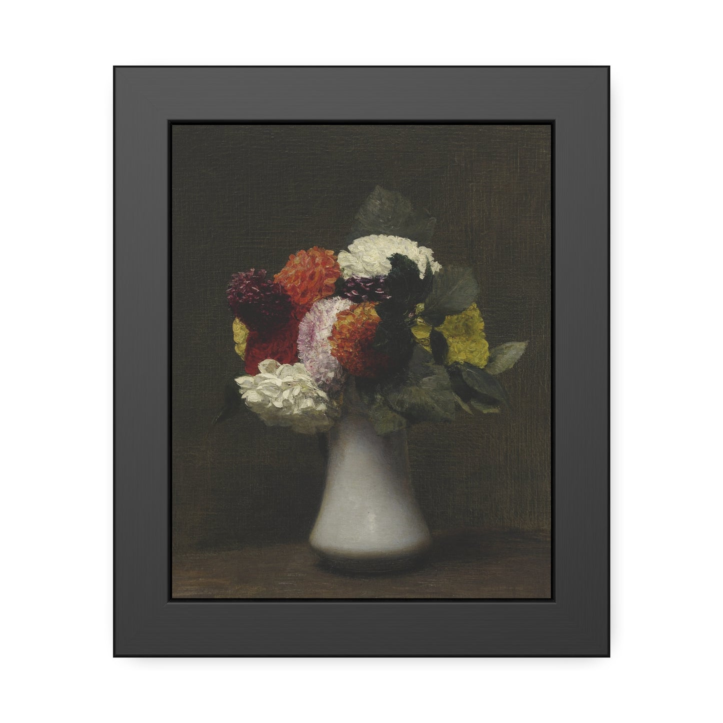 Framed Floral Still Life Poster — Vintage Vase Wall Art