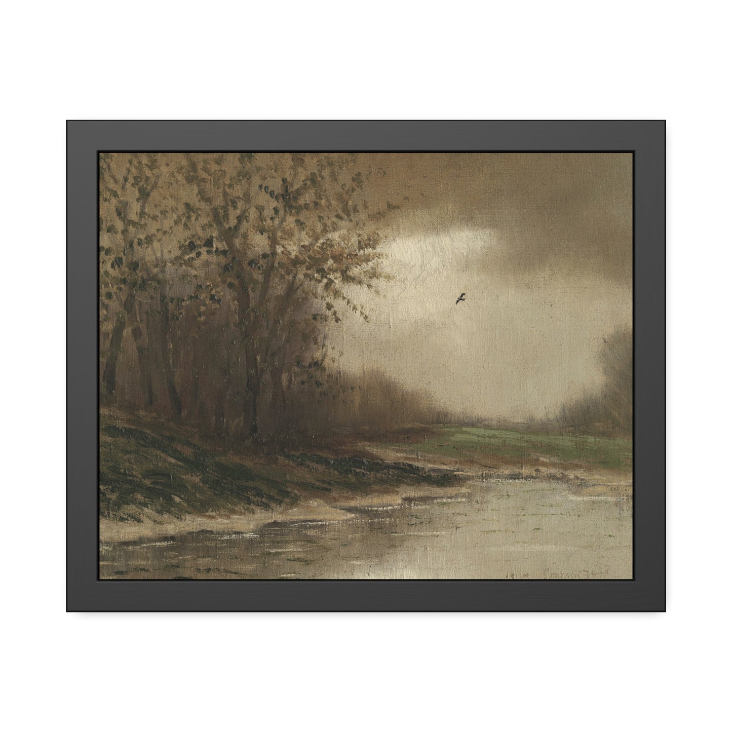 Framed Landscape Poster - Moody Riverbank Art Print