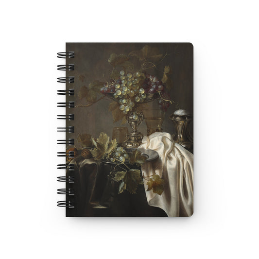 Still Life Spiral Notebook — Vintage Grapes & Drapery Journal