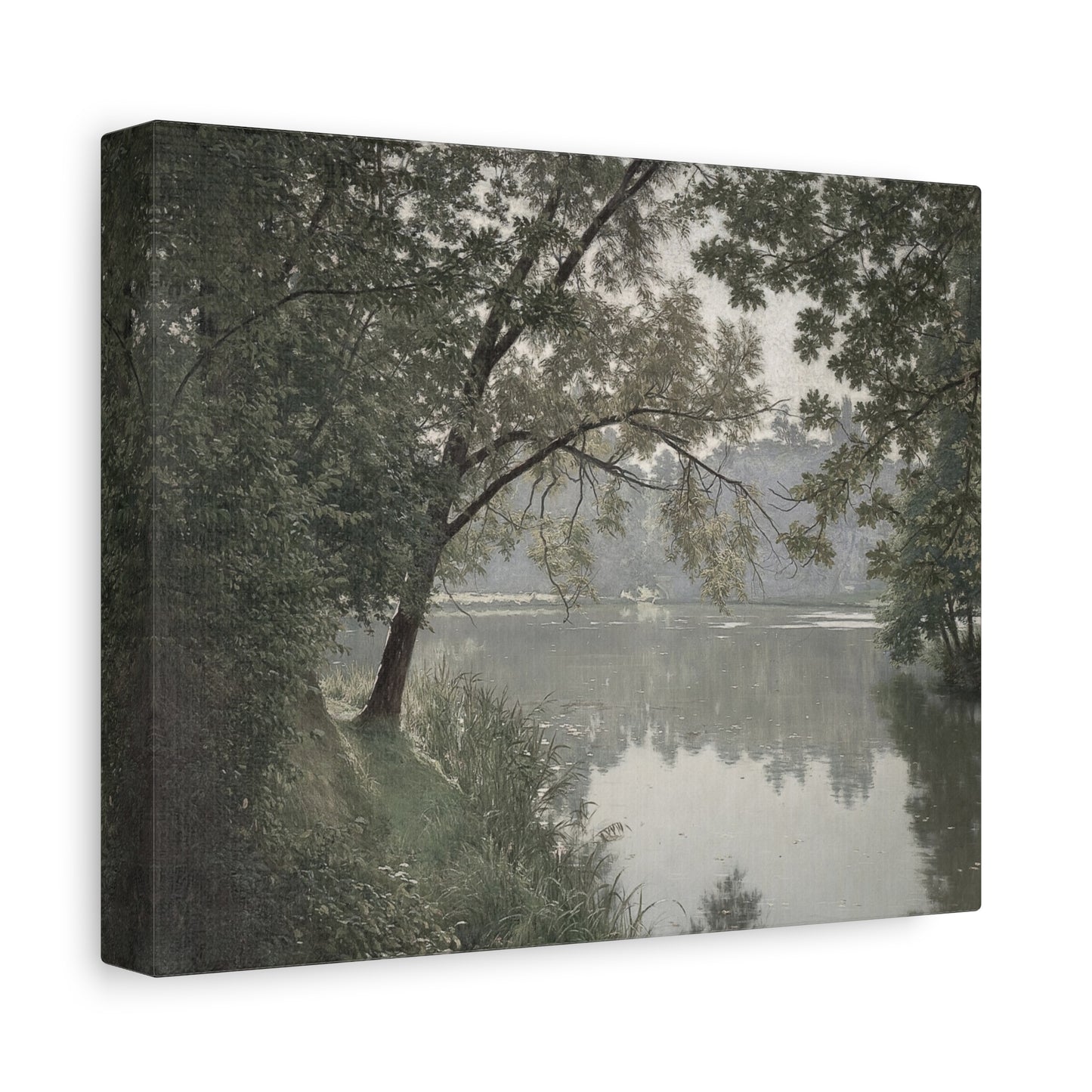 Tranquil Lakeside Matte Canvas Print — Stretched Wall Art