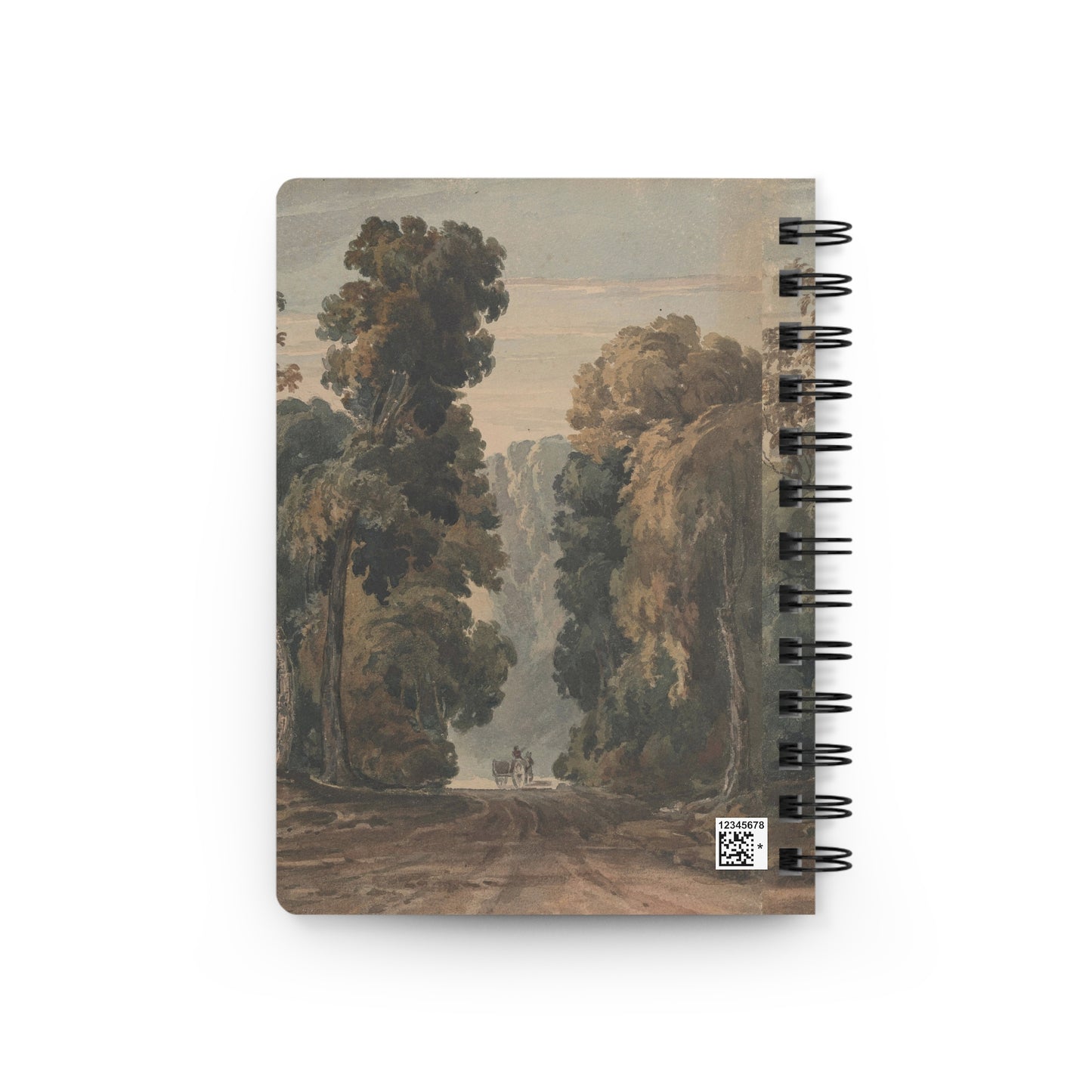 Vintage Landscape Spiral Journal — Classical Tree Avenue Notebook for Writing, Sketching & Travel Notes
