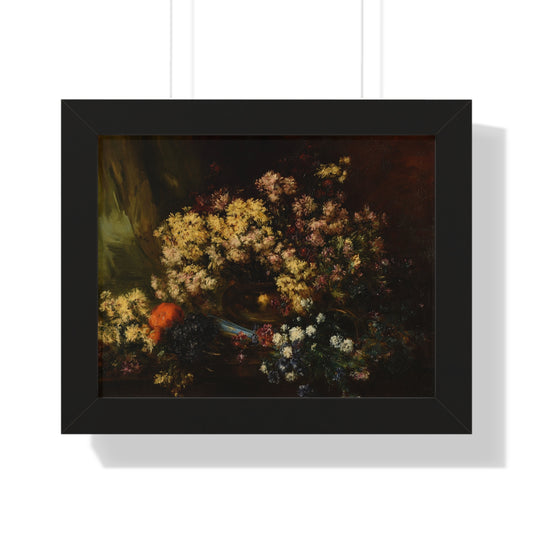 Framed Poster - Vintage Dark Floral Still Life Art Print