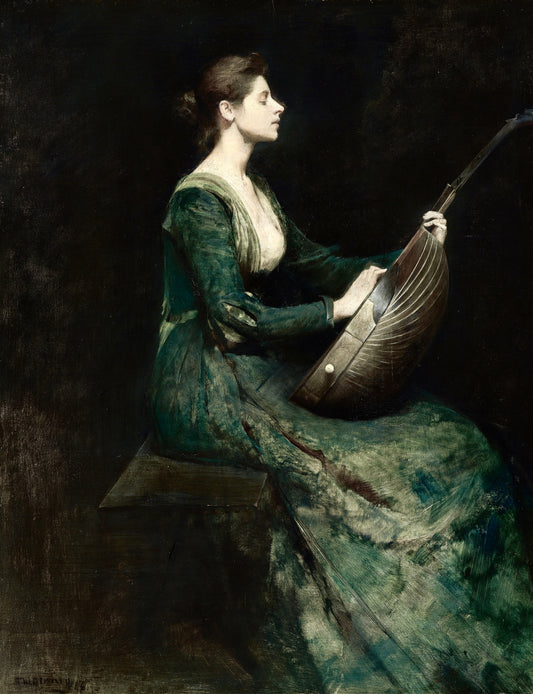 Vintage Violin Portrait – Woman Musician Classical Art Print