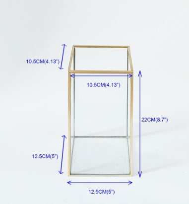 Dimensions of a rectangular box with measurements in centimeters on a white background