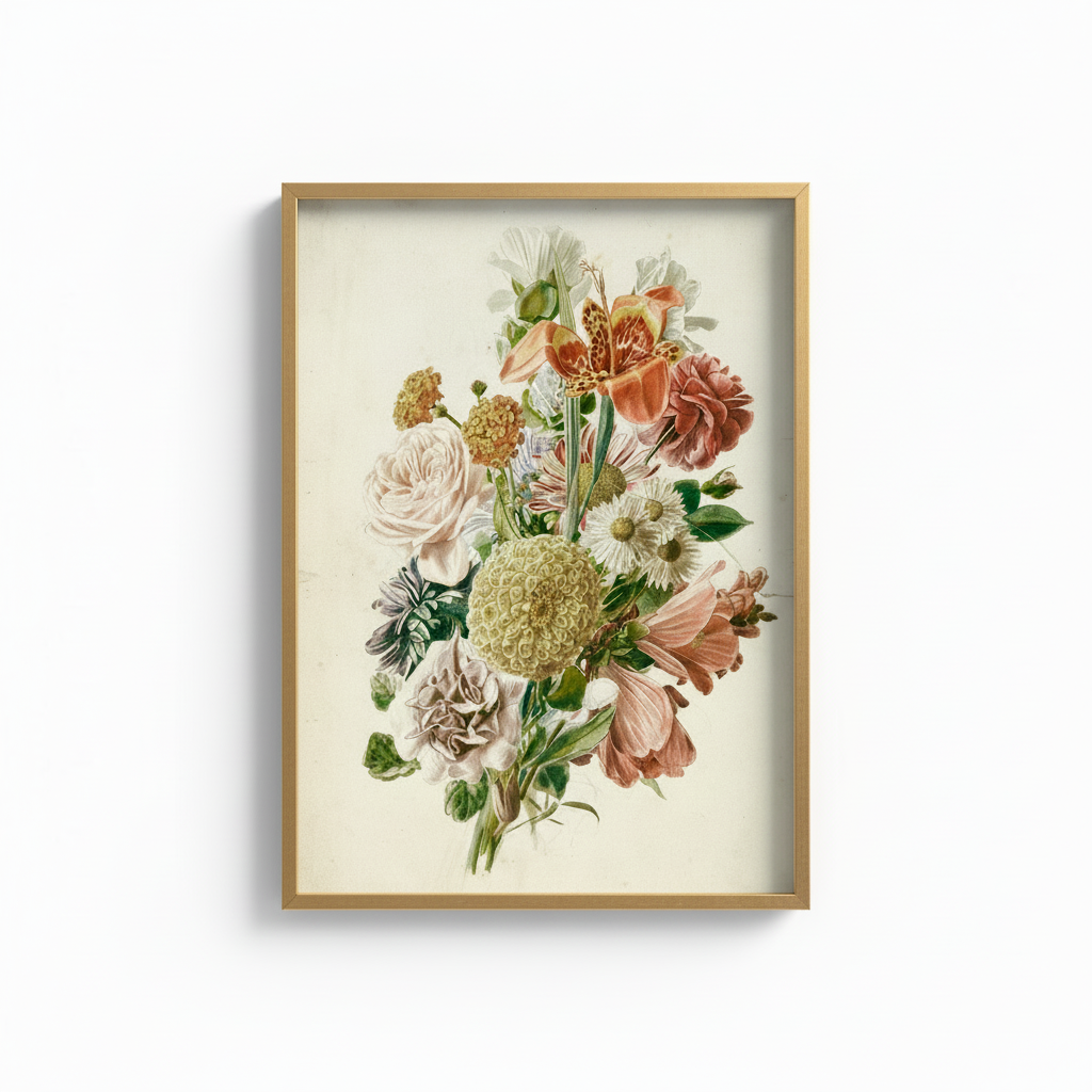 Botanical Bouquet Gold Frame