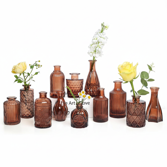 Caramel Glass Bud Vases