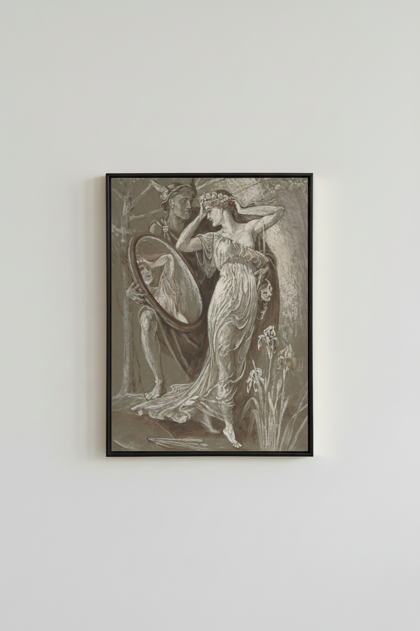 Correct black frame - harp woman