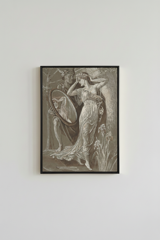 Correct black frame - harp woman