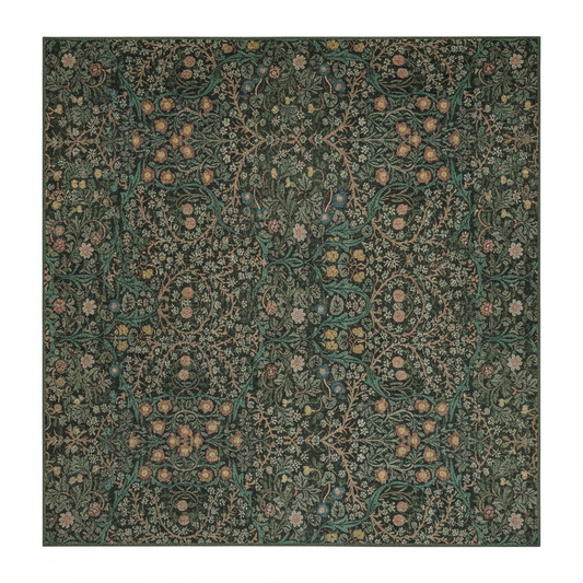 Dark Green Botanical Rug