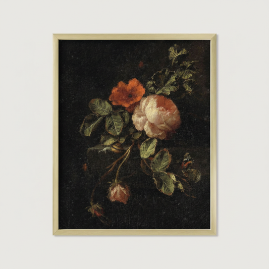 Gold Framed Dark Rose Print Product Photo