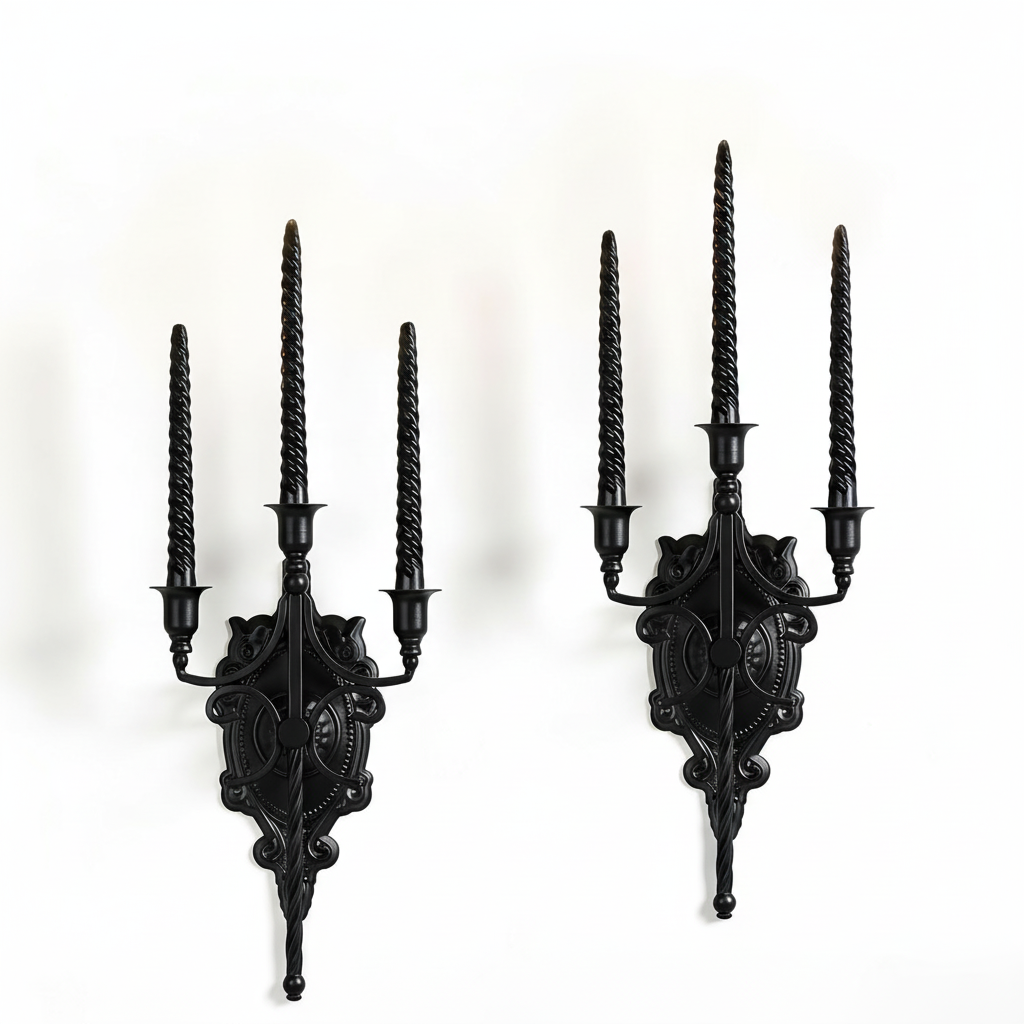 Gothic Wall Sconce Set - White Background
