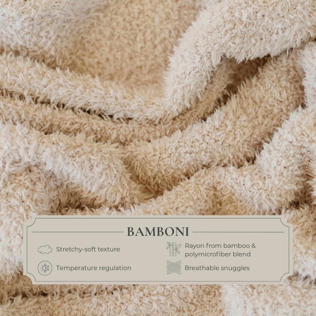 Saranoni Bamboni Luxury Throw Blanket — Oversized Caramel Plush Throw