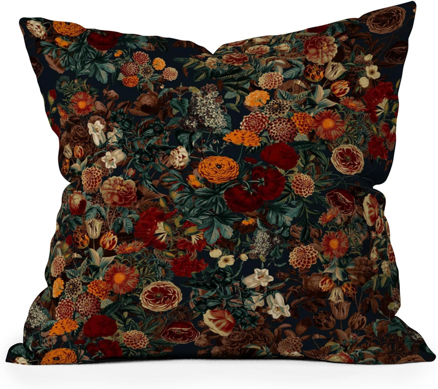 Society6 Exotic Garden Floral Throw Pillow | Moody Maximalist Home Decor