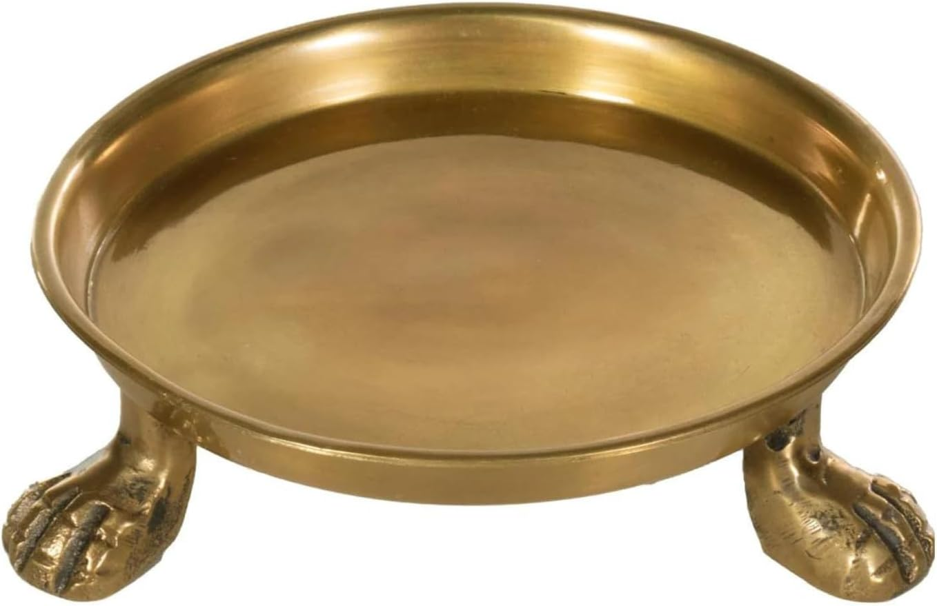 Gold Clawfoot Dish with Lion Paw Feet - Decorative Catchall for Jewelry, Candles & Home Decor