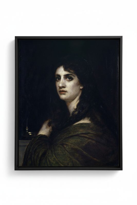 Moody Vintage Portrait in black frame with no matting