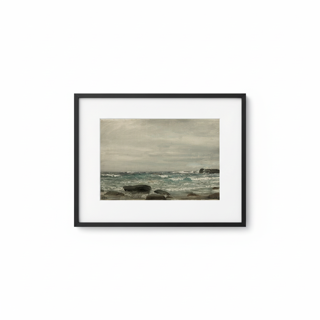 Moody Coastal Seascape #1 - Black Frame