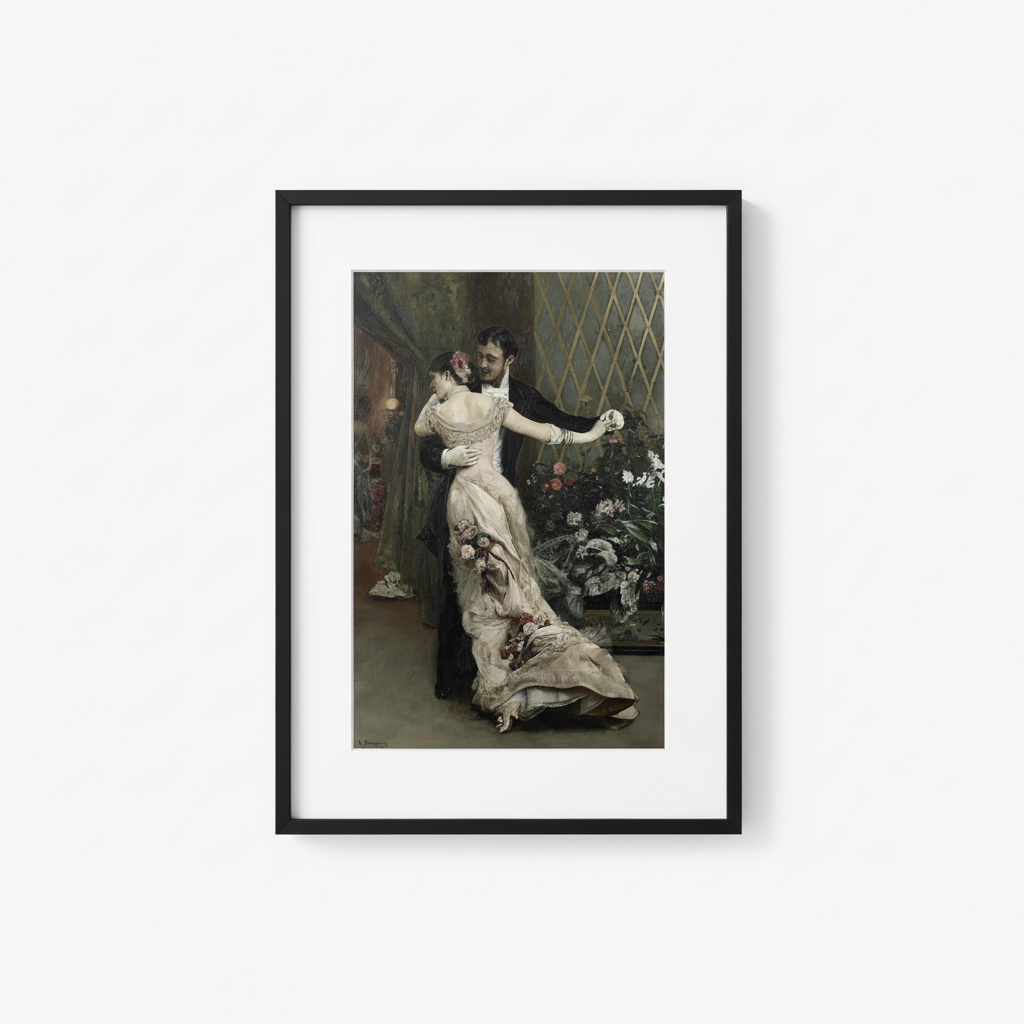 Romantic Vintage Couple Portrait - Black Frame