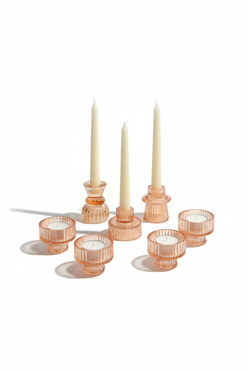 Rose Gold Candlestick Holders Product Image