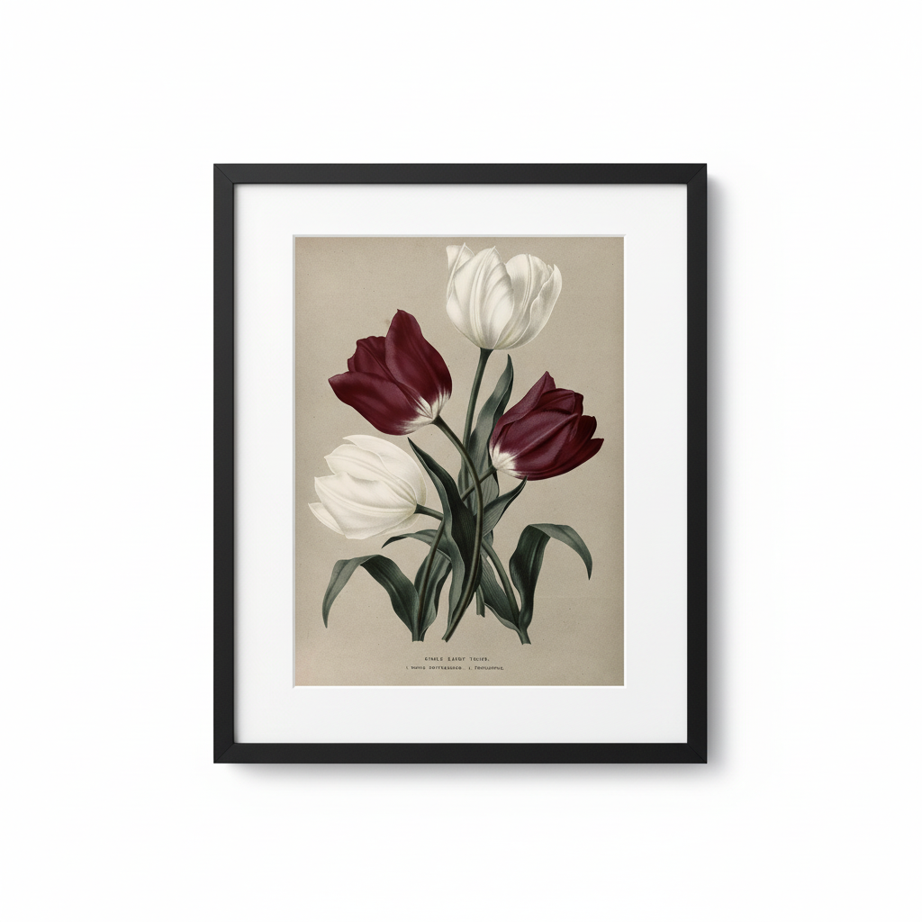Tulip Print Set - Black Frame