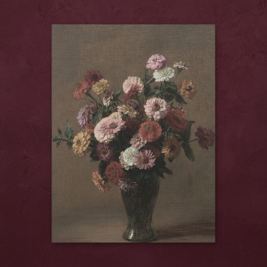 Vintage Floral Canvas - Front View