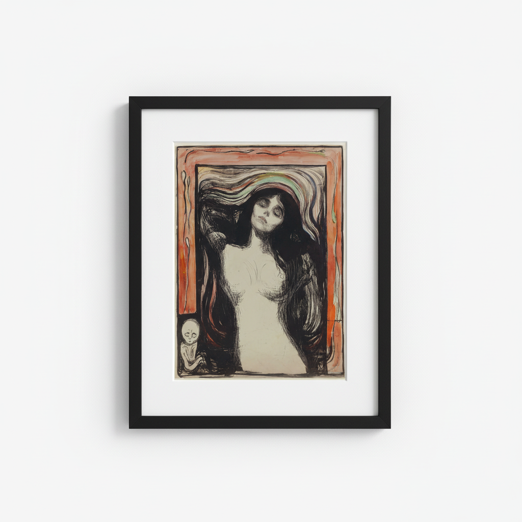 Vintage Portrait Woman Figure - Black Frame